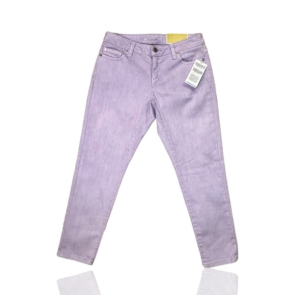 NWT MICHAEL Michael Kors ‘Izzy’ Cropped Skinny Jeans in “Pale Orchid” Size 0P - Picture 2 of 11